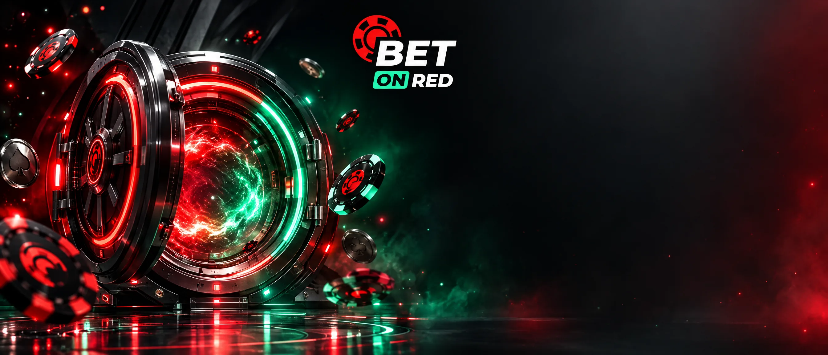 Bet On Red Casino mit rot-grüner Casino-Grafik